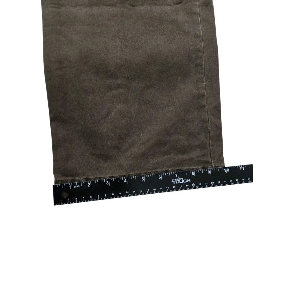 Merona Pants 36x32 Mens Brown Chino Flannel Lined Slim Tapered Flat Front Casual